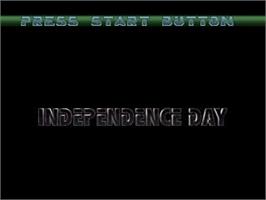 Title screen of Independence Day on the Sega Saturn.