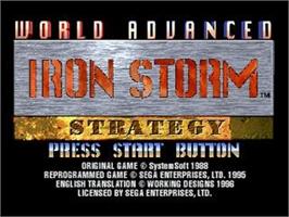 Title screen of Iron Storm on the Sega Saturn.