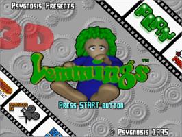 Title screen of Lemmings 3D on the Sega Saturn.