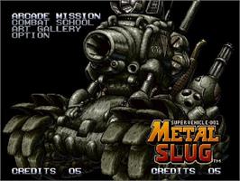 Title screen of Metal Slug - Super Vehicle-001 on the Sega Saturn.