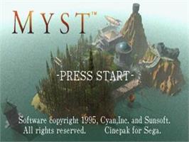 Title screen of Myst on the Sega Saturn.