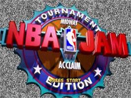 Title screen of NBA Jam Tournament Edition on the Sega Saturn.