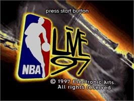 Title screen of NBA Live '97 on the Sega Saturn.