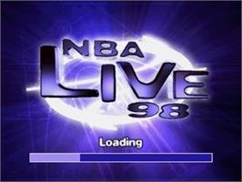 Title screen of NBA Live '98 on the Sega Saturn.