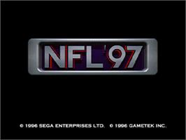 Title screen of NFL '97 on the Sega Saturn.