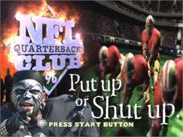 Title screen of NFL Quarterback Club '96 on the Sega Saturn.