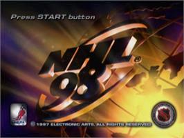 Title screen of NHL '98 on the Sega Saturn.