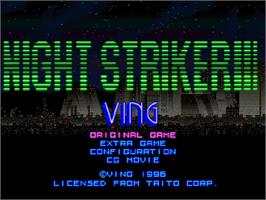 Title screen of Night Striker S on the Sega Saturn.
