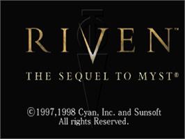 Title screen of Riven: The Sequel to Myst on the Sega Saturn.