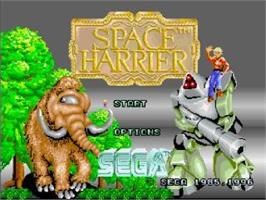 Title screen of Sega Ages Space Harrier on the Sega Saturn.