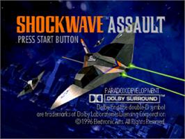 Title screen of Shockwave Assault on the Sega Saturn.