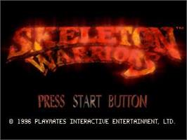 Title screen of Skeleton Warriors on the Sega Saturn.