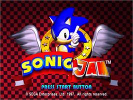 Title screen of Sonic Jam on the Sega Saturn.