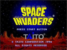 Title screen of Space Invaders on the Sega Saturn.