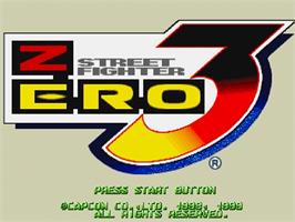 Title screen of Street Fighter Alpha 3 on the Sega Saturn.
