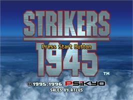 Title screen of Strikers 1945 on the Sega Saturn.