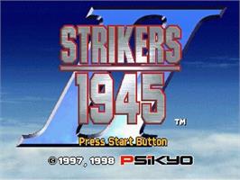 Title screen of Strikers 1945 2 on the Sega Saturn.