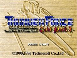 Title screen of Thunder Force Gold Pack 2 on the Sega Saturn.