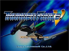 Title screen of Thunderforce 5 on the Sega Saturn.