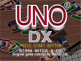 Title screen of Uno DX on the Sega Saturn.