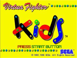 Title screen of Virtua Fighter Kids on the Sega Saturn.