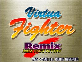 Title screen of Virtua Fighter Remix on the Sega Saturn.