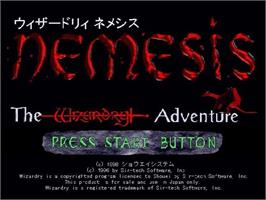 Title screen of Wizardry Nemesis - The Wizardry Adventure on the Sega Saturn.