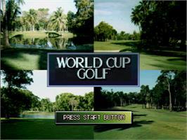 Title screen of World Cup Golf: Professional Edition on the Sega Saturn.