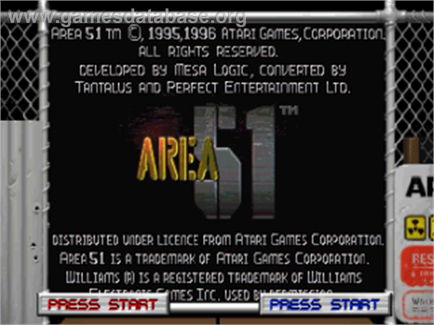 Area 51 - Sega Saturn - Artwork - Title Screen
