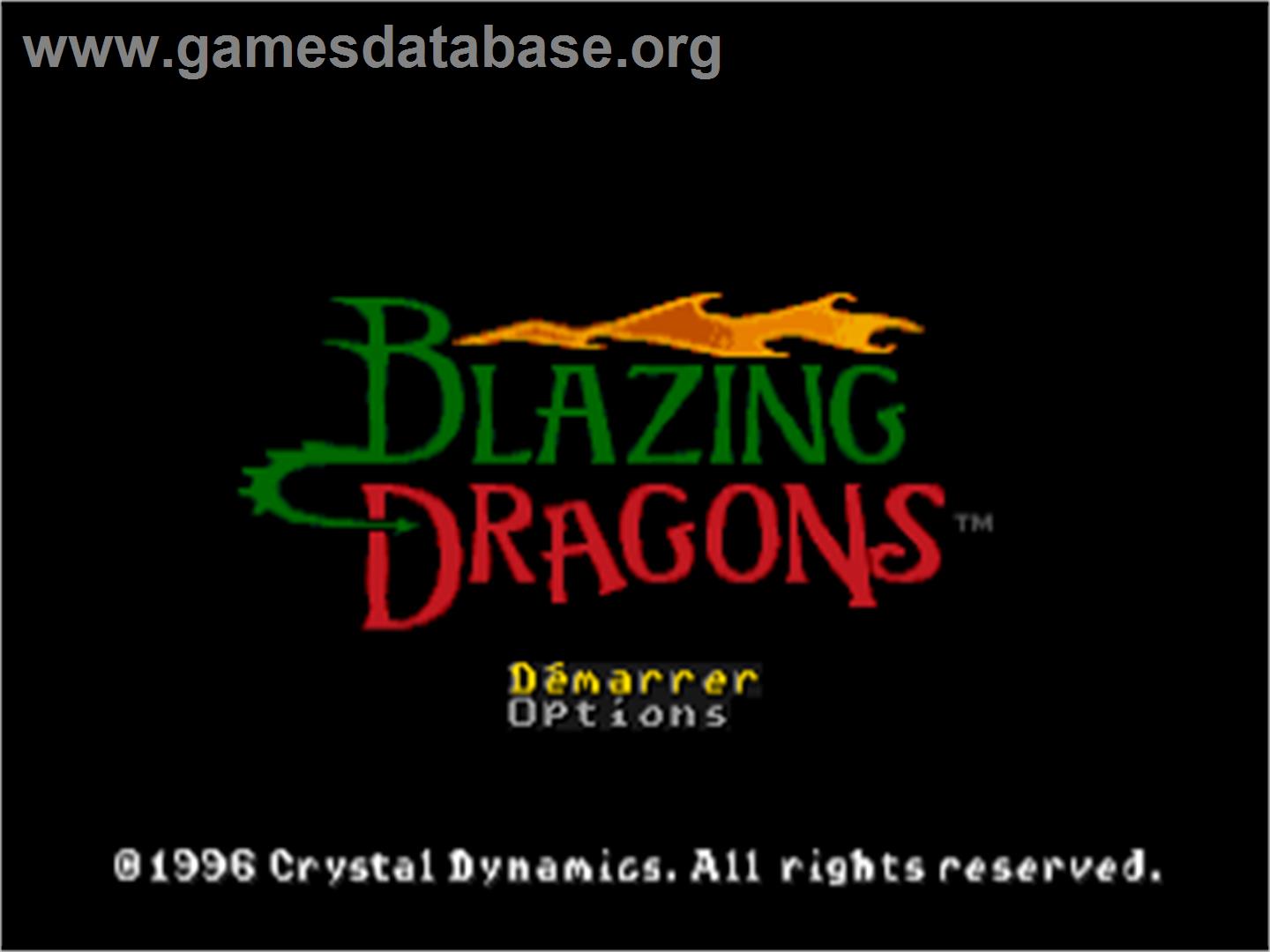 Blazing Dragons - Sega Saturn - Artwork - Title Screen