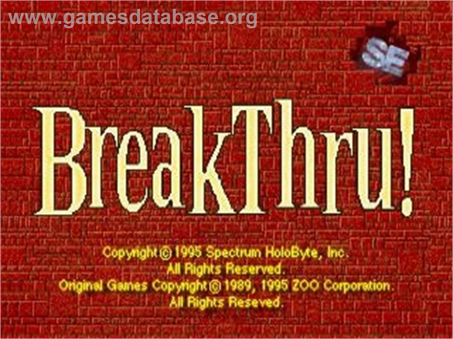 BreakThru! - Sega Saturn - Artwork - Title Screen