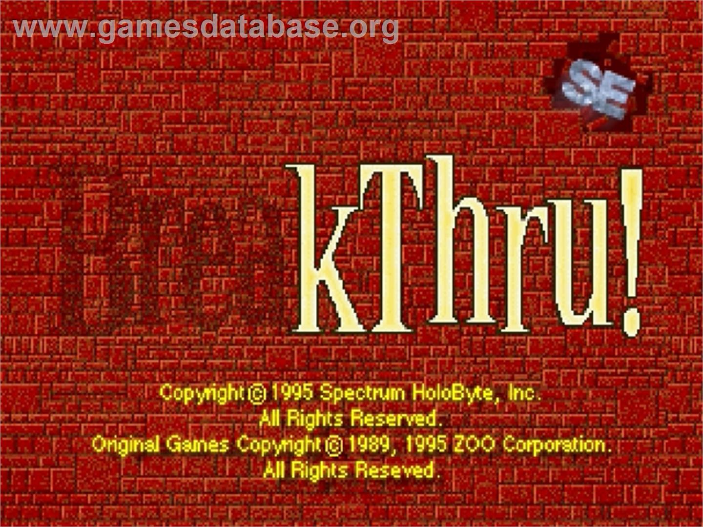 Break Thru - Sega Saturn - Artwork - Title Screen