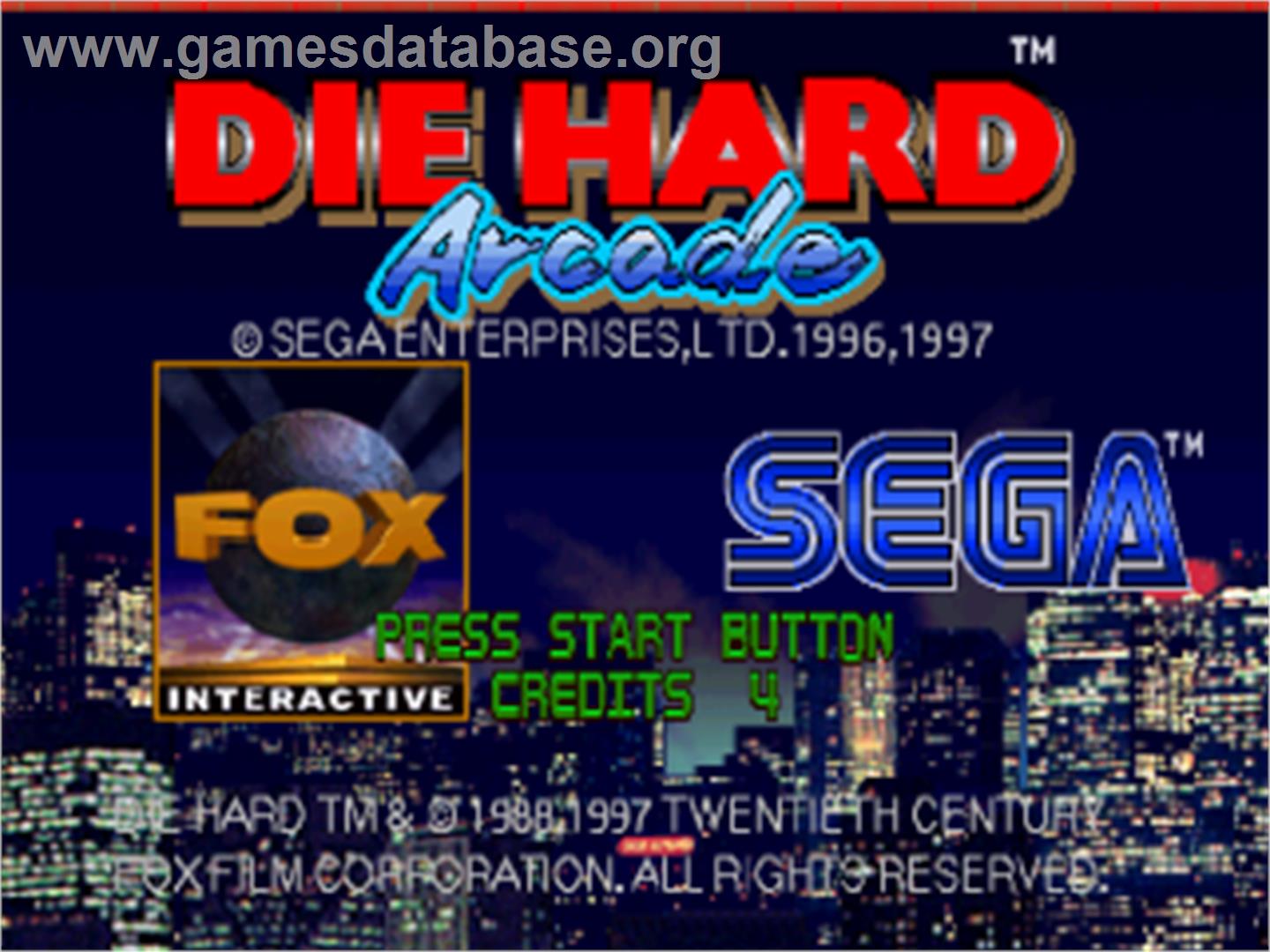 Die Hard Arcade - Sega Saturn - Artwork - Title Screen