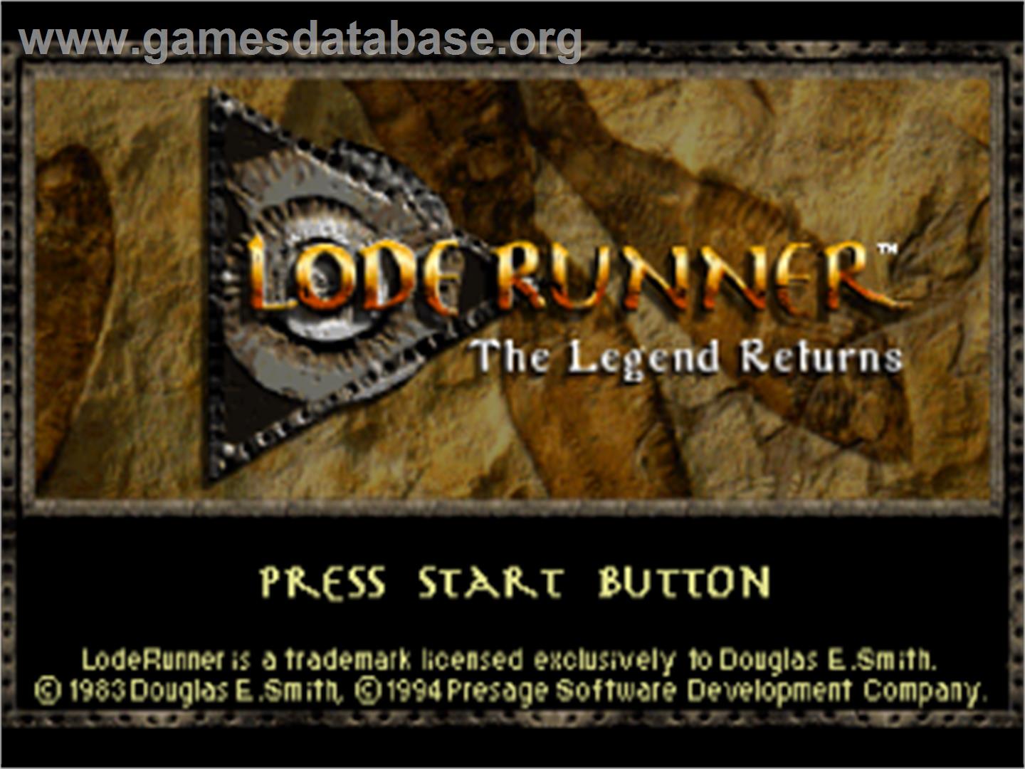 Lode Runner: The Legend Returns - Sega Saturn - Artwork - Title Screen
