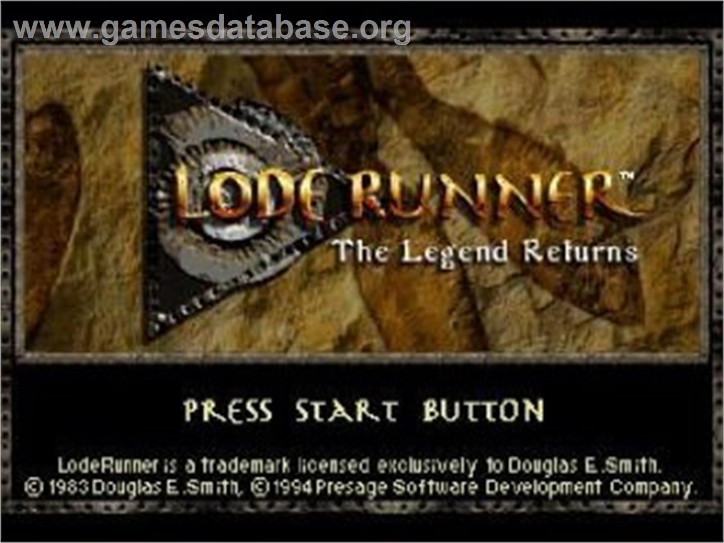 Lode Runner - The Legend Returns - Sega Saturn - Artwork - Title Screen