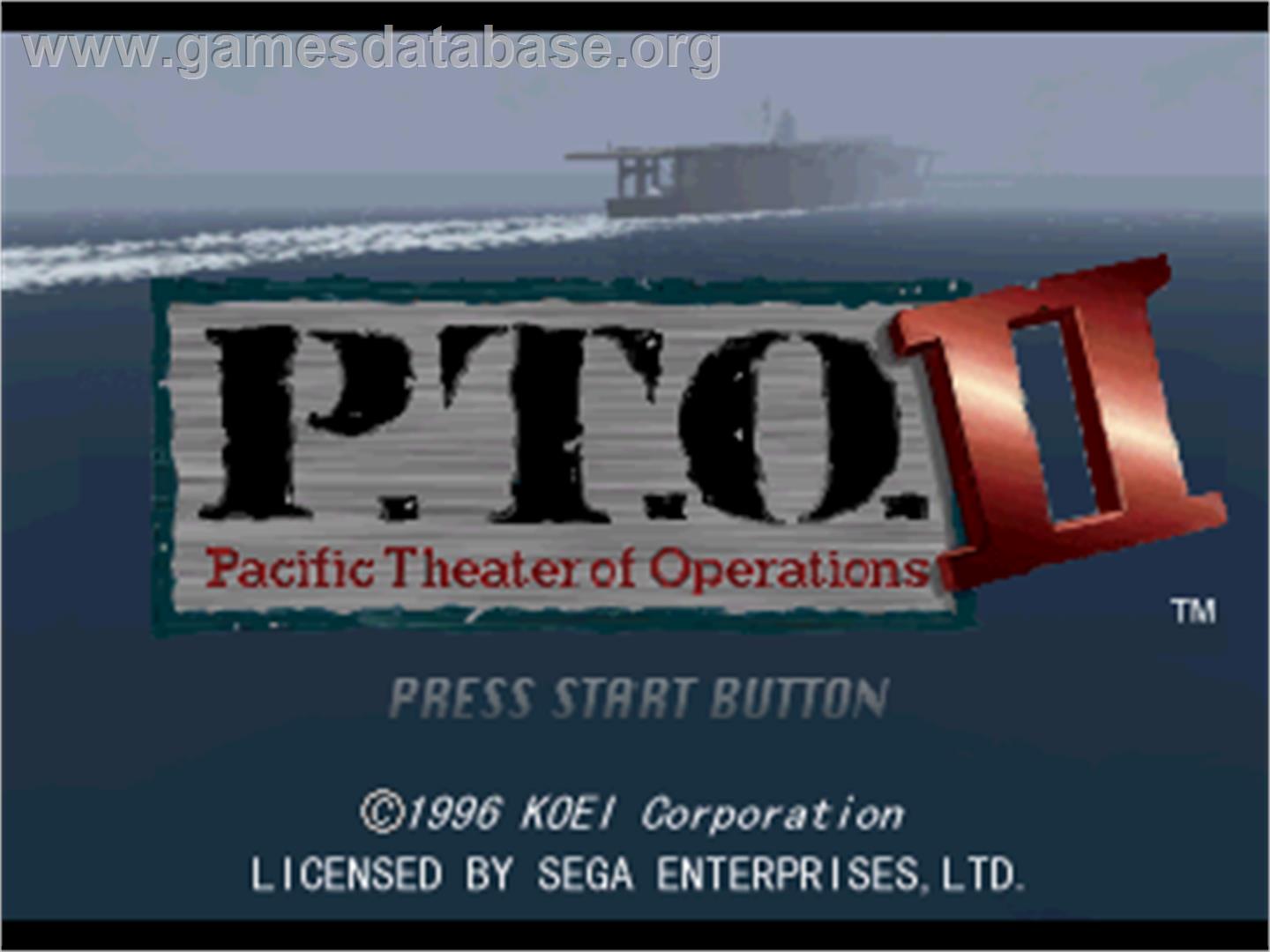 P.T.O.: Pacific Theater of Operations 2 - Sega Saturn - Artwork - Title Screen