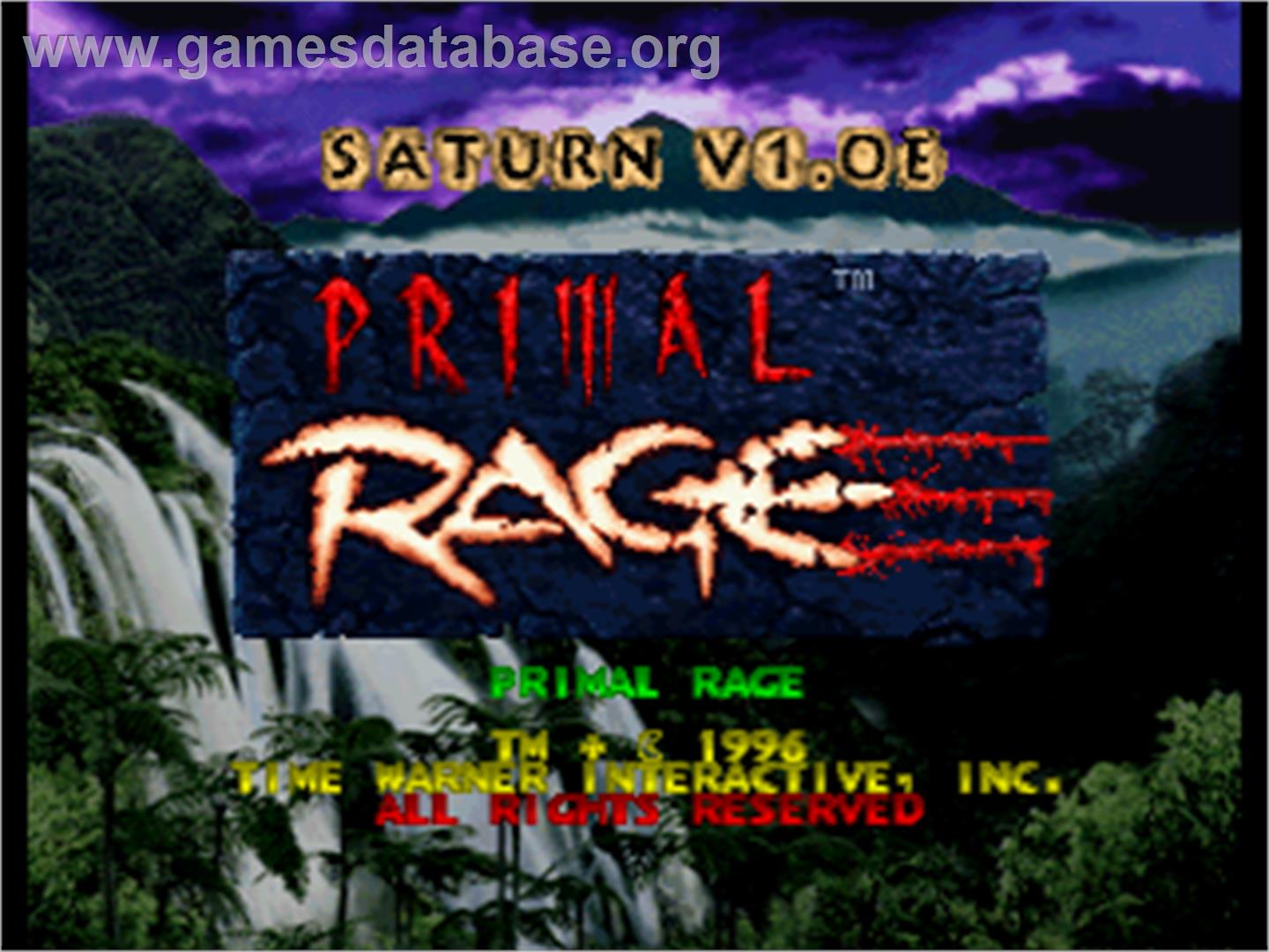 Primal Rage - Sega Saturn - Artwork - Title Screen