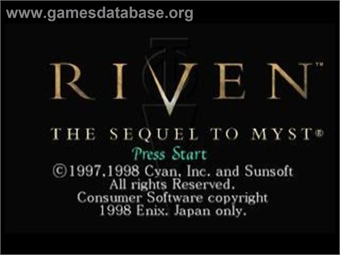 Riven - The Sequel to Myst - Sega Saturn - Artwork - Title Screen