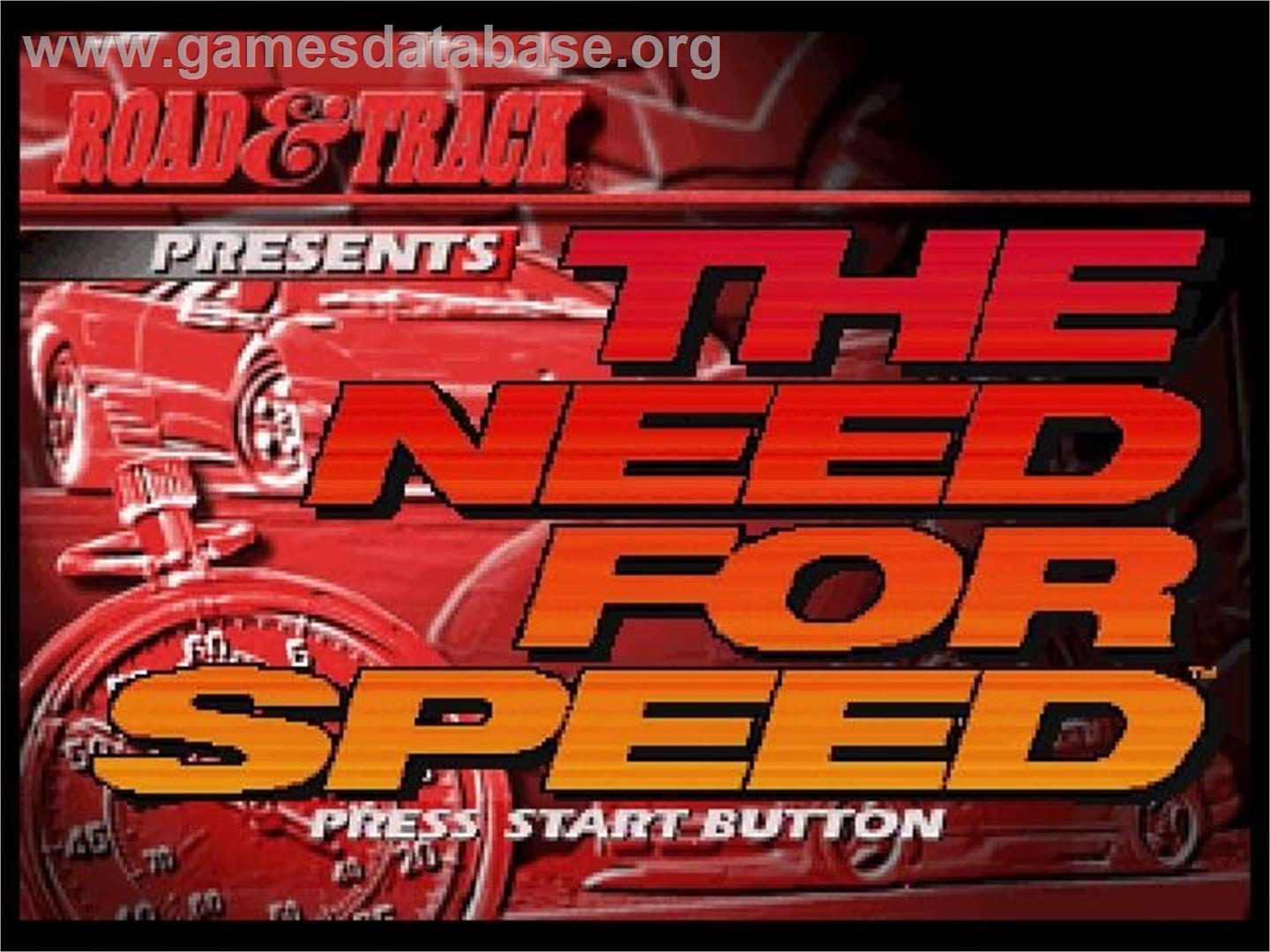 Road and Track Presents - The Need for Speed - Sega Saturn - Artwork - Title Screen