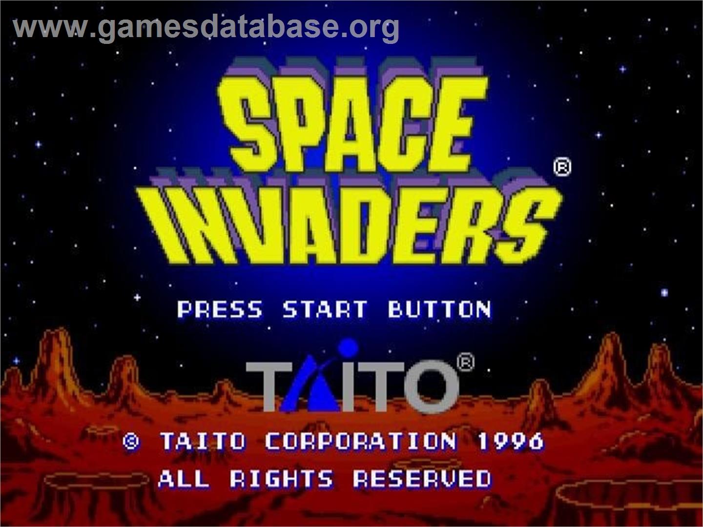Space Invaders - Sega Saturn - Artwork - Title Screen