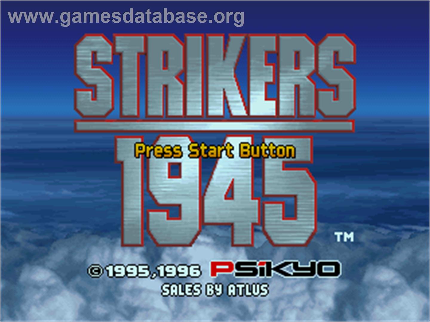 Strikers 1945 - Sega Saturn - Artwork - Title Screen