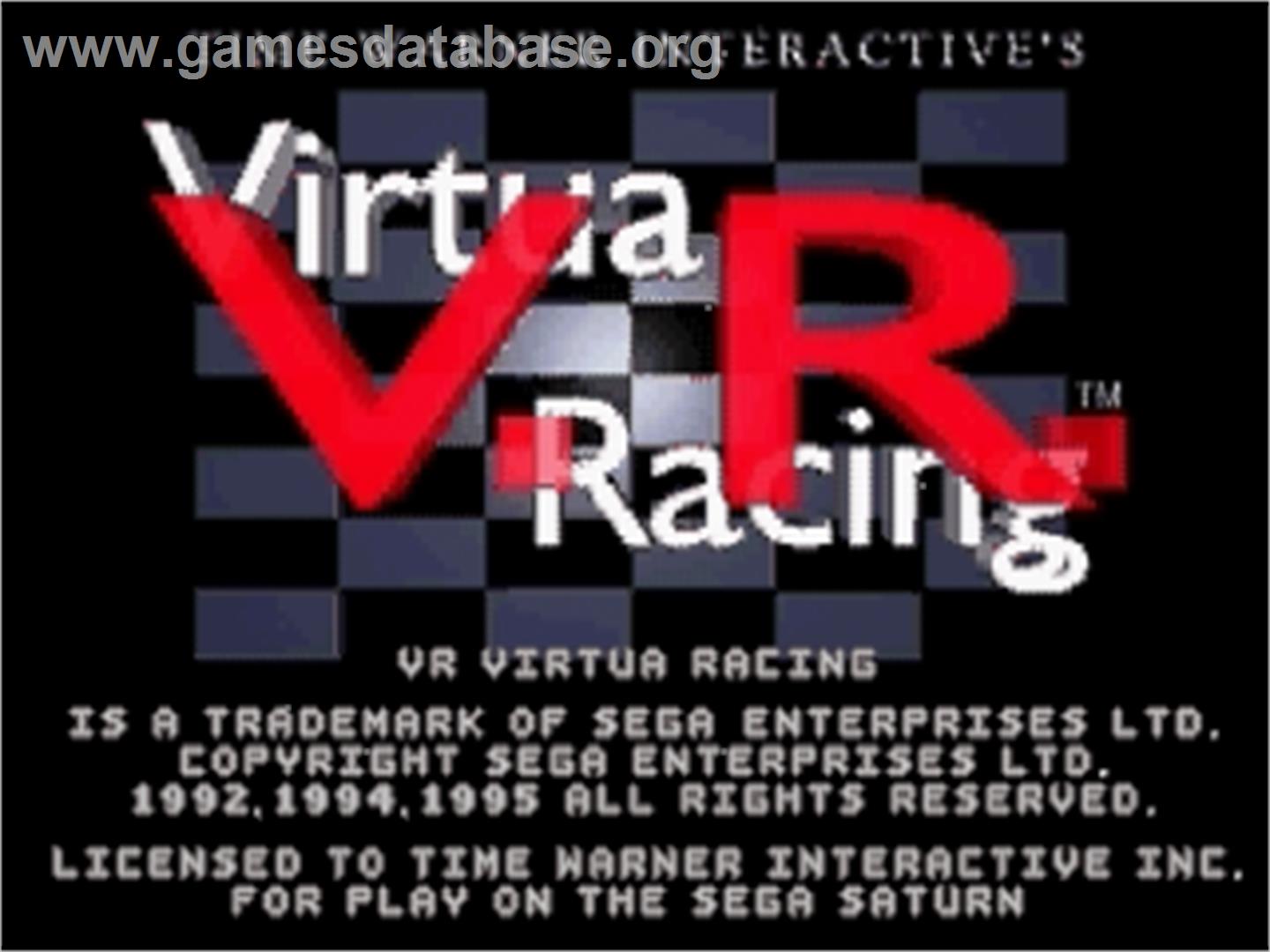 Virtua Racing - Sega Saturn - Artwork - Title Screen