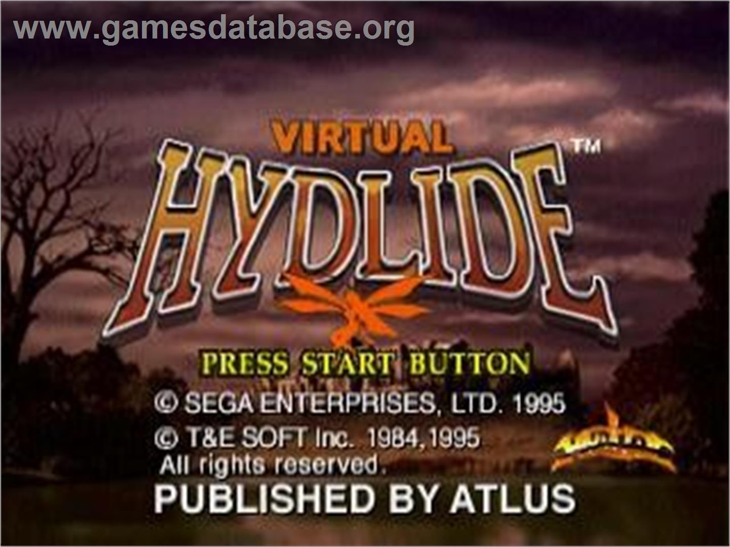 Virtual Hydlide - Sega Saturn - Artwork - Title Screen