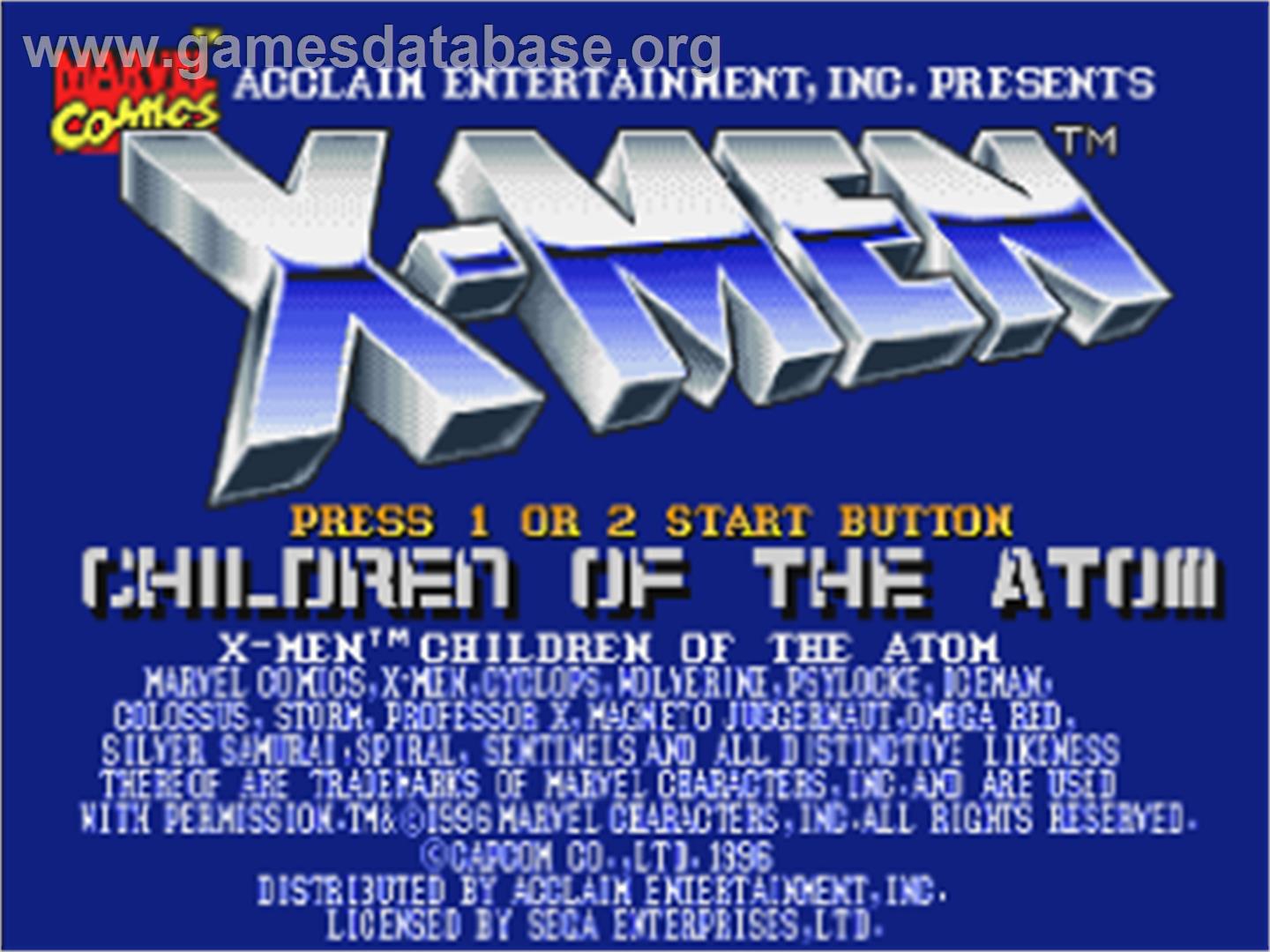 X-Men: Children of the Atom - Sega Saturn - Artwork - Title Screen