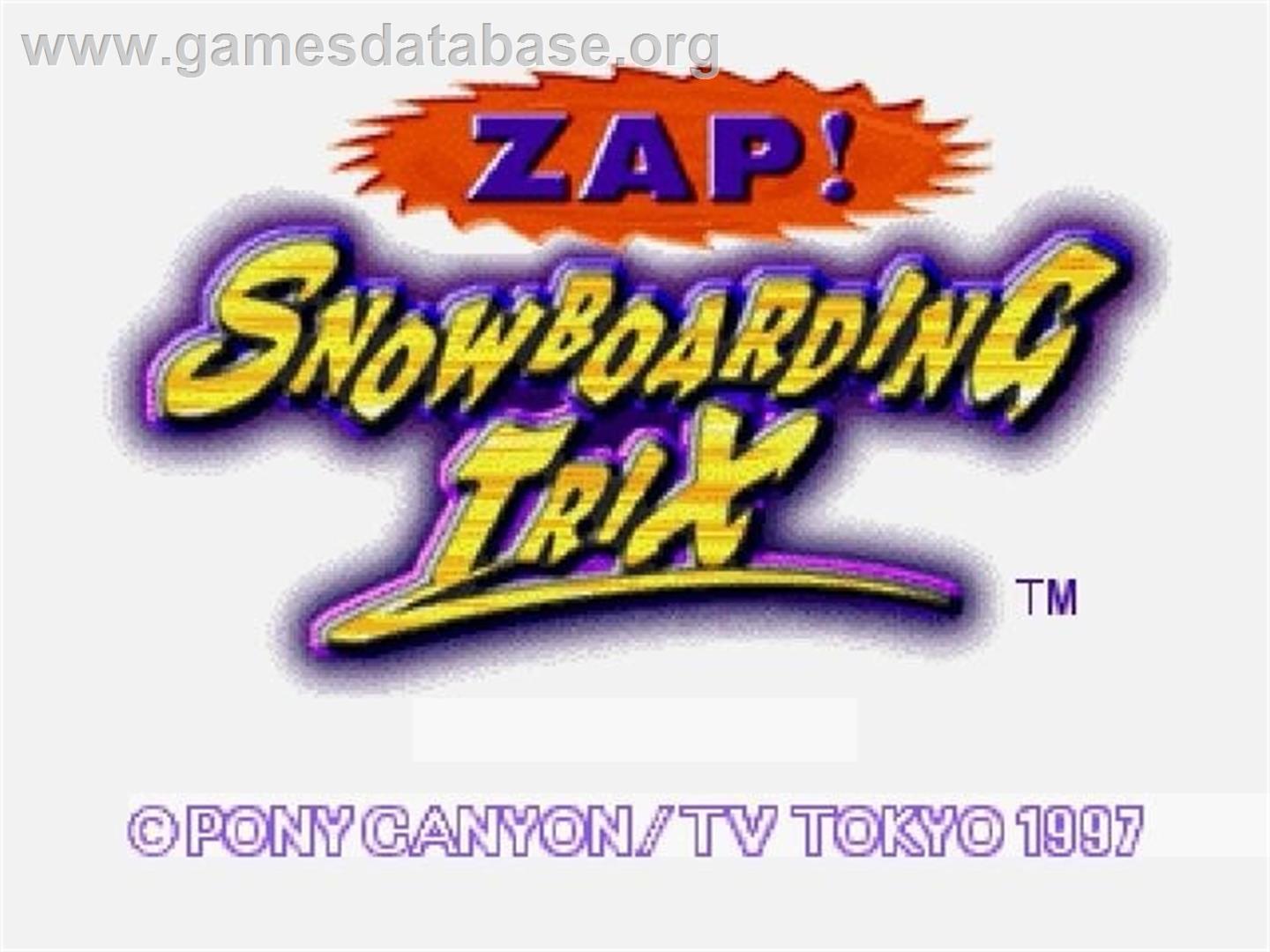 Zap Snowboarding Trix - Sega Saturn - Artwork - Title Screen