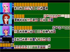 In game image of Binbin Mahjongg Peach Angel on the Sharp X68000.