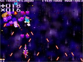 In game image of Mahou No Shooter Puti'n Plin Pcm8 Edition on the Sharp X68000.