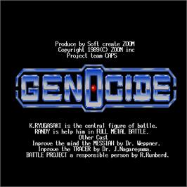 Title screen of Genocide on the Sharp X68000.