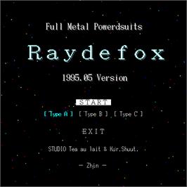 Title screen of Raydefox Full Metal Powerdsuits on the Sharp X68000.