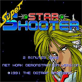 Title screen of Super Star Shooter on the Sharp X68000.